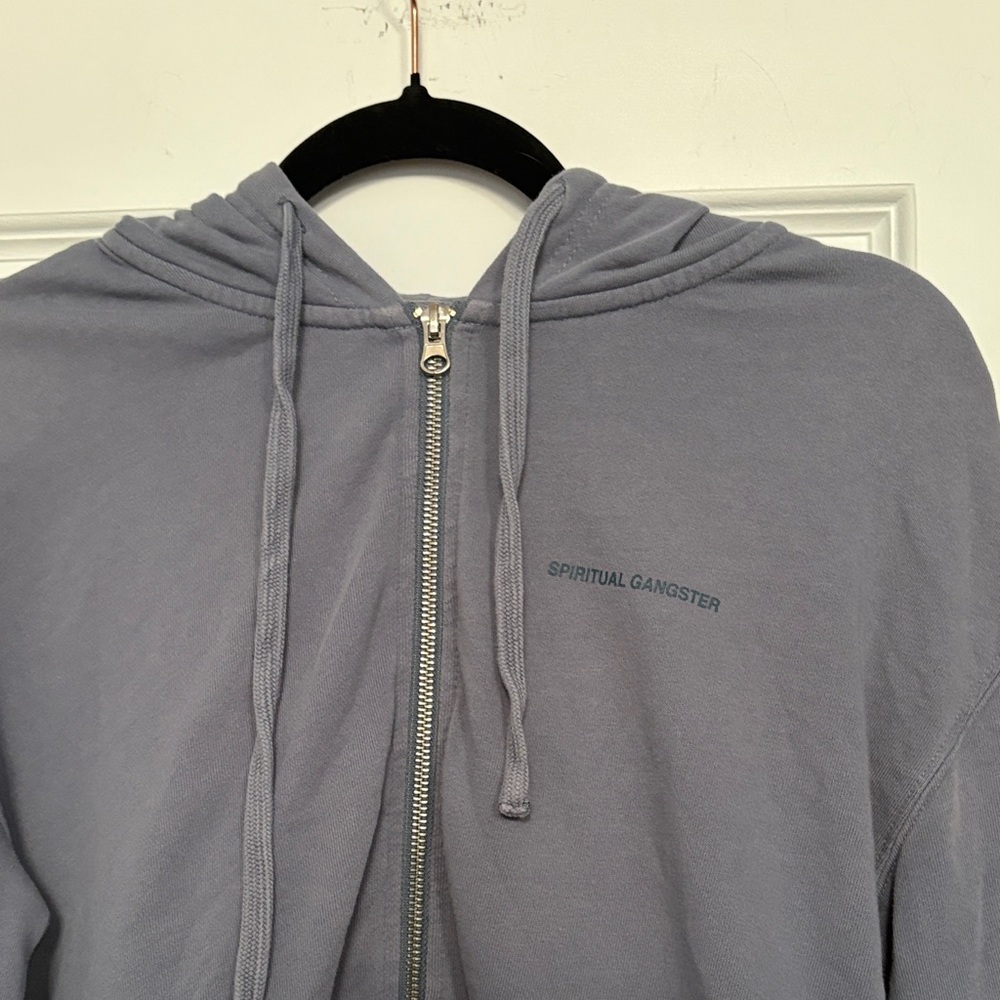 Spiritual Gangster Slate‎ Blue Zip-Up Hoodie